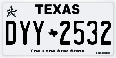 TX license plate DYY2532
