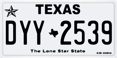 TX license plate DYY2539