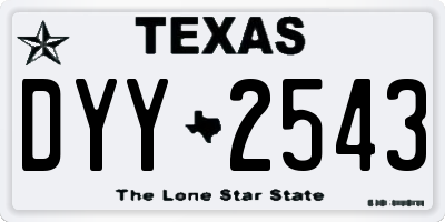 TX license plate DYY2543