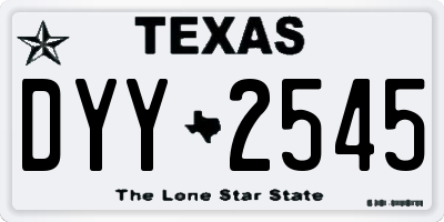 TX license plate DYY2545