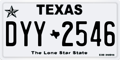 TX license plate DYY2546