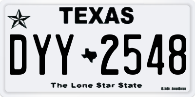 TX license plate DYY2548