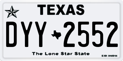 TX license plate DYY2552