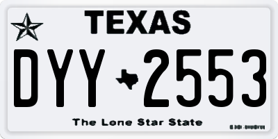 TX license plate DYY2553