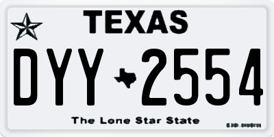 TX license plate DYY2554