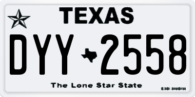 TX license plate DYY2558