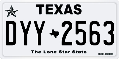 TX license plate DYY2563