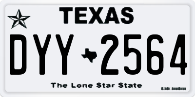 TX license plate DYY2564