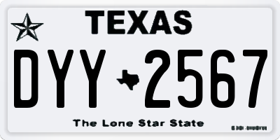 TX license plate DYY2567