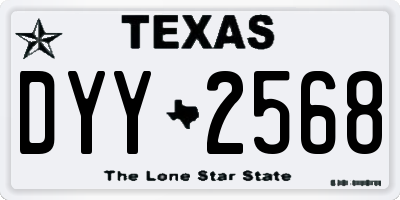 TX license plate DYY2568