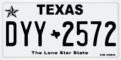 TX license plate DYY2572