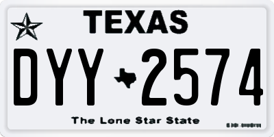 TX license plate DYY2574
