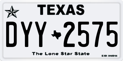 TX license plate DYY2575