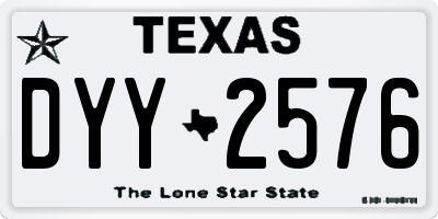 TX license plate DYY2576