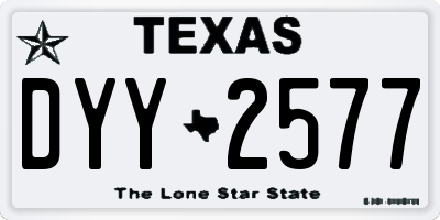 TX license plate DYY2577