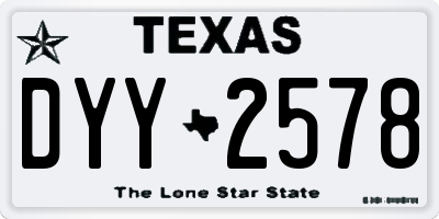 TX license plate DYY2578