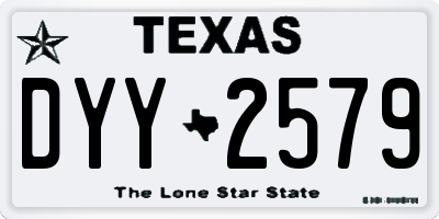 TX license plate DYY2579