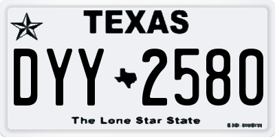 TX license plate DYY2580