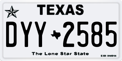TX license plate DYY2585