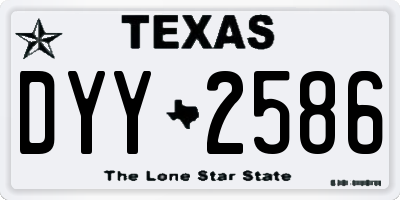 TX license plate DYY2586