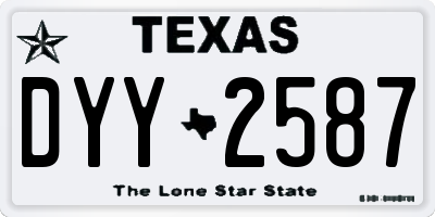 TX license plate DYY2587