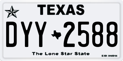 TX license plate DYY2588