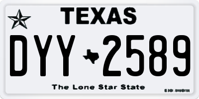 TX license plate DYY2589