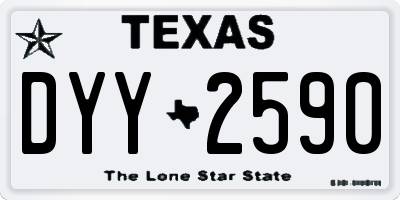 TX license plate DYY2590