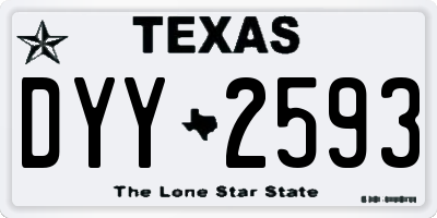 TX license plate DYY2593
