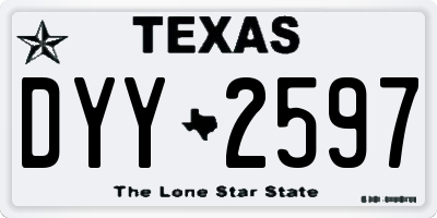 TX license plate DYY2597