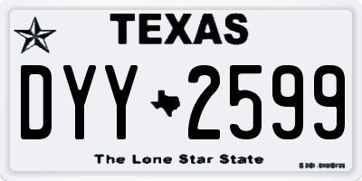 TX license plate DYY2599