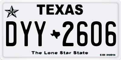 TX license plate DYY2606