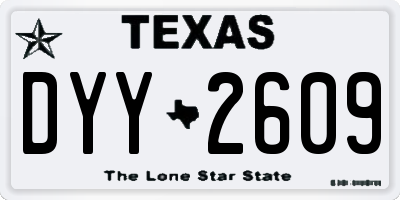 TX license plate DYY2609