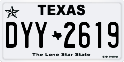 TX license plate DYY2619