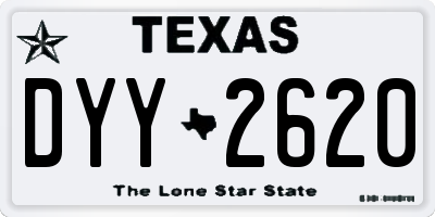 TX license plate DYY2620