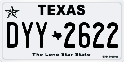 TX license plate DYY2622