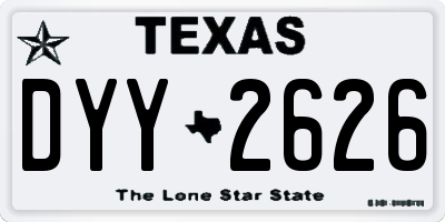 TX license plate DYY2626
