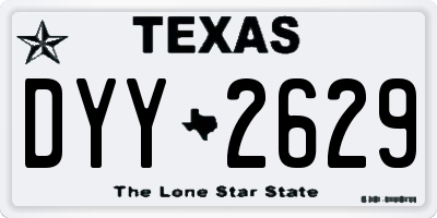 TX license plate DYY2629