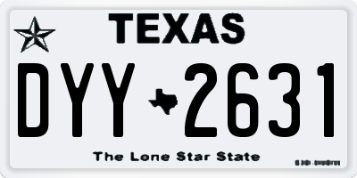 TX license plate DYY2631