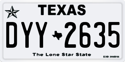 TX license plate DYY2635