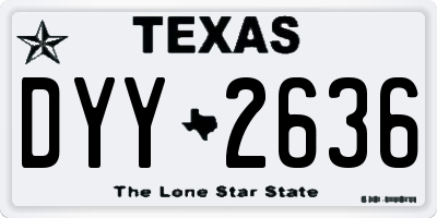 TX license plate DYY2636