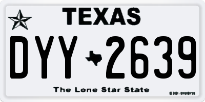 TX license plate DYY2639