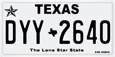 TX license plate DYY2640