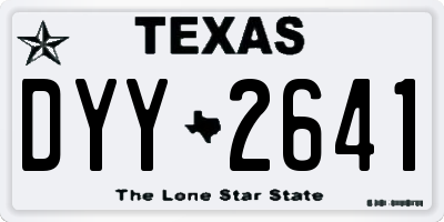 TX license plate DYY2641
