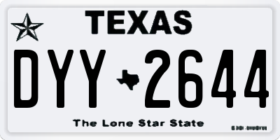 TX license plate DYY2644