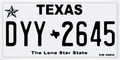 TX license plate DYY2645