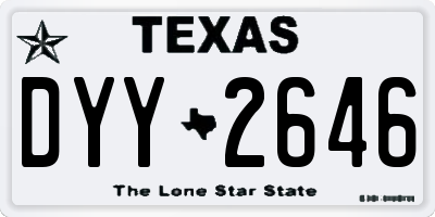 TX license plate DYY2646