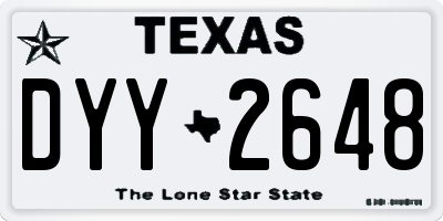 TX license plate DYY2648