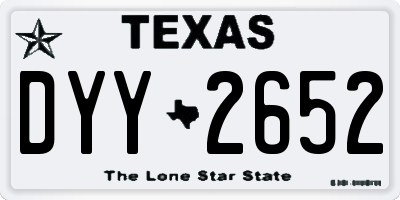 TX license plate DYY2652