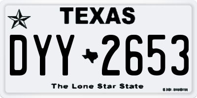 TX license plate DYY2653